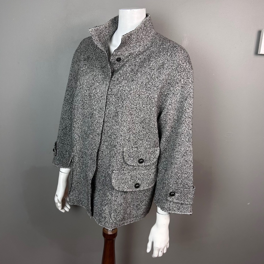 Lida Baday Wool Jacket Size 6 Tweed Gray office lagenlook